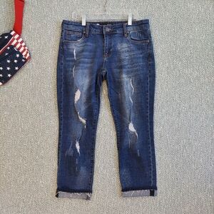 Kut from the Kloth Uma Boyfriend Jeans, Sz 4P, Cropped Cuffs